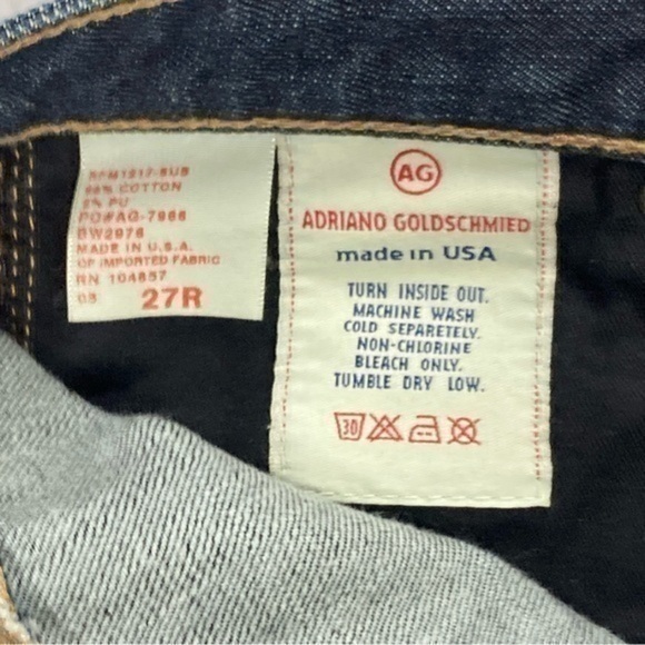 AG Adriano Goldschmied Jeans Women 27 Tribeca Dark Wash Denim Straight Leg Pants - Picture 13 of 14